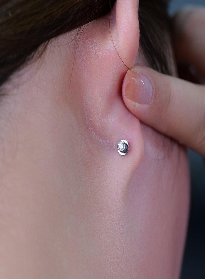 Limerencia Hypoallergenic G23 Implant Grade Titanium Stud Earrings Tragus 20G Helix F136 Piercing Post for Women Sensitive Ears Cartilage (Five Prong Cluster) - Image 5